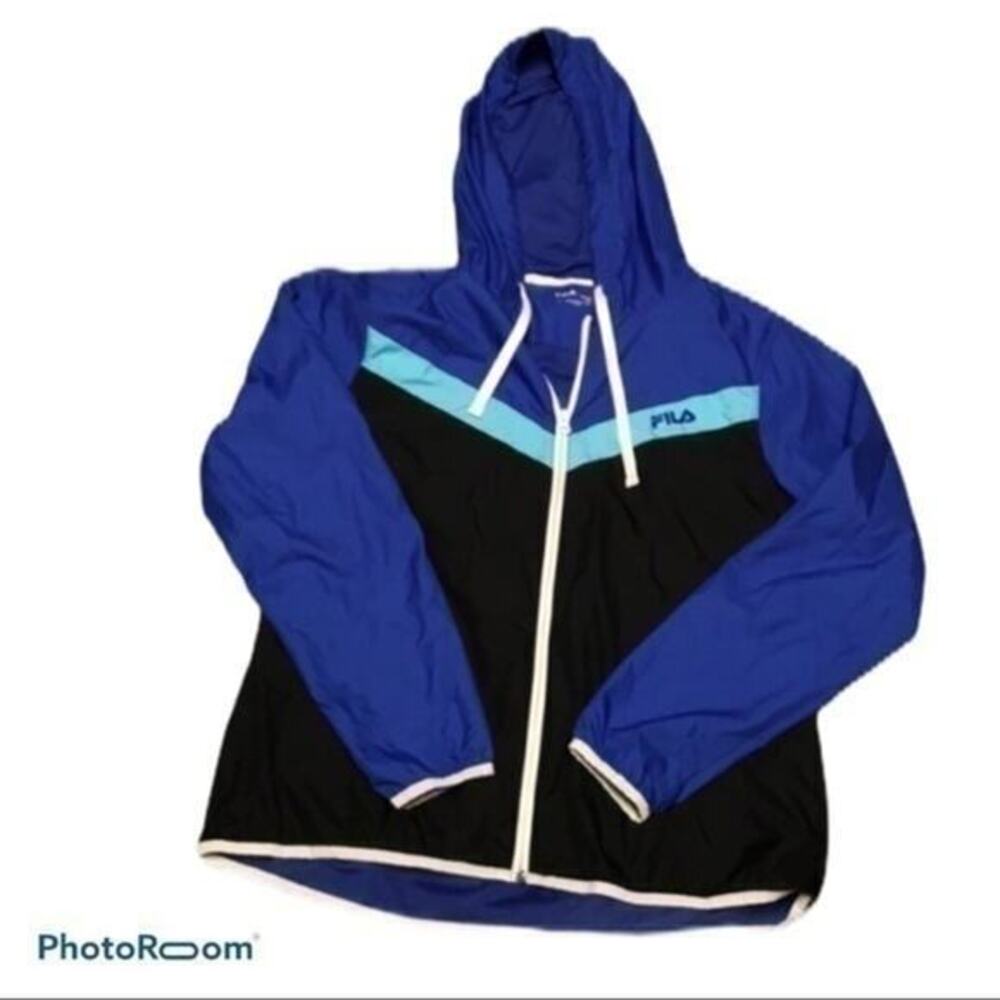 Cute Fila Windbreaker fleece lined jacket